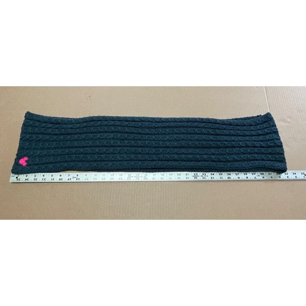 Vintage Disney‎ Blue Cable Infinity Scarf Mickey Pink Embroidered 66